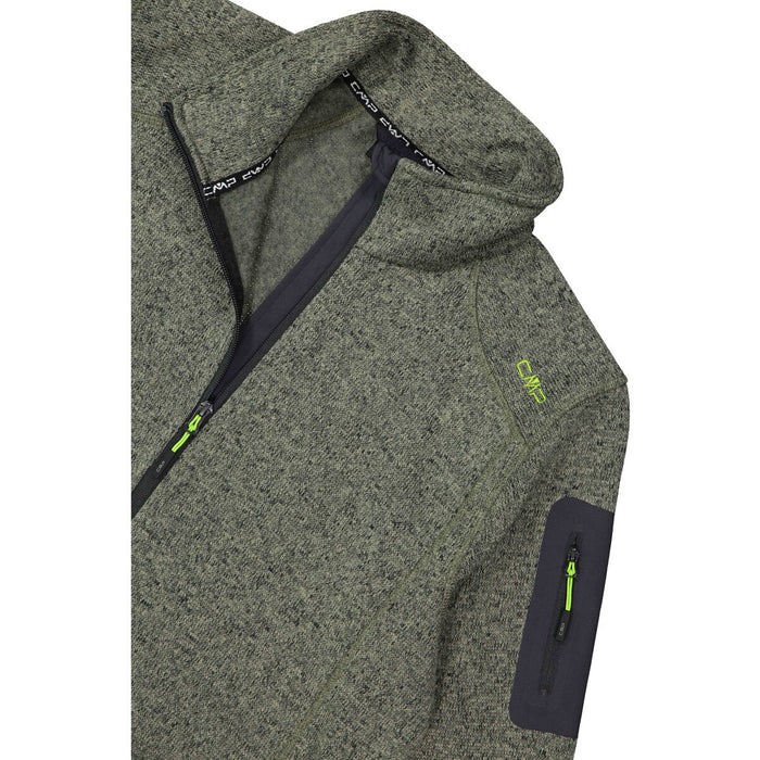 CMP Man Knit Fleece Jacket Fleece 05EV Sage-Nero