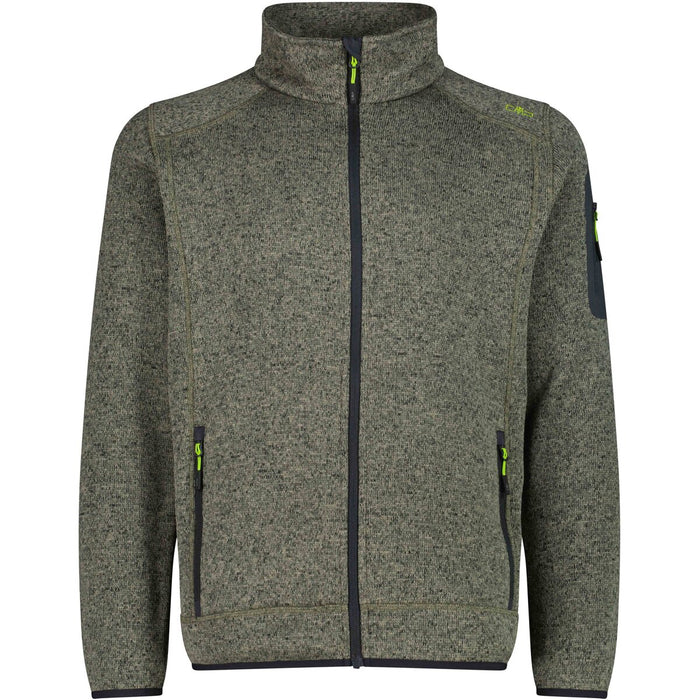CMP Man Knit Fleece Jacket Fleece 05EV Sage-Nero