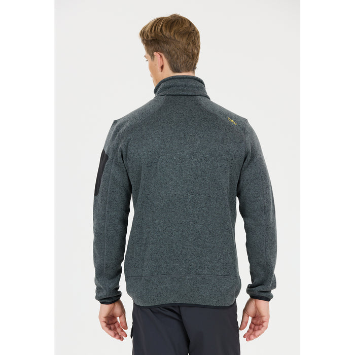 CMP Man Knit Fleece Jacket Fleece 13UU Grey-Nero