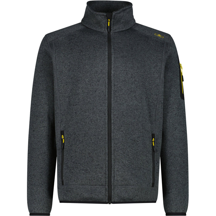 CMP Man Knit Fleece Jacket Fleece 13UU Grey-Nero