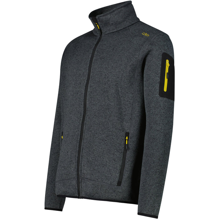 CMP Man Knit Fleece Jacket Fleece 13UU Grey-Nero