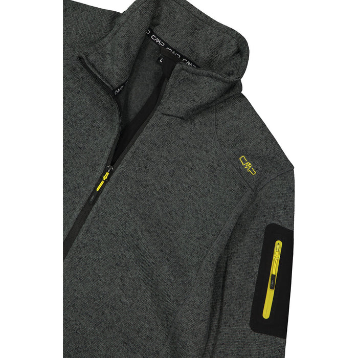 CMP Man Knit Fleece Jacket Fleece 13UU Grey-Nero
