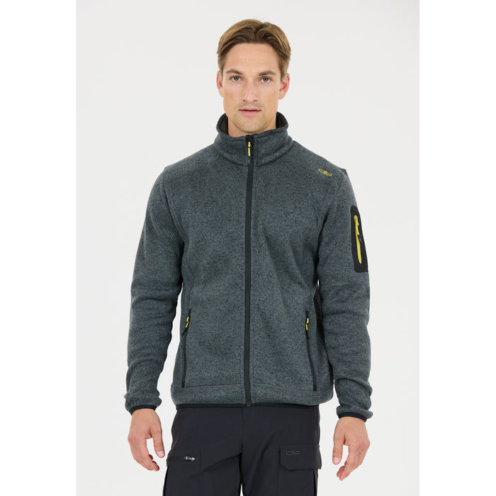 CMP Man Knit Fleece Jacket Fleece 13UU Grey-Nero