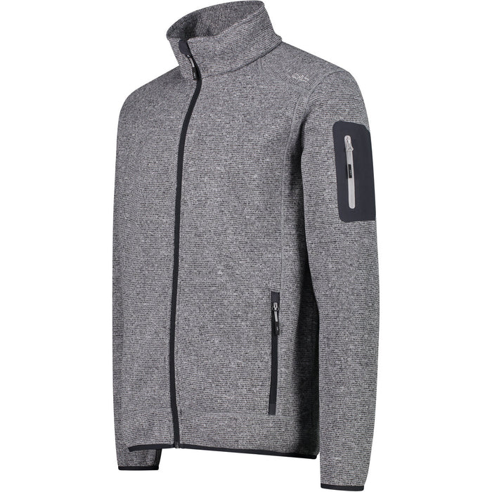 CMP Man Knit Fleece Jacket Fleece 31ZH Ice-Titanio-Nero