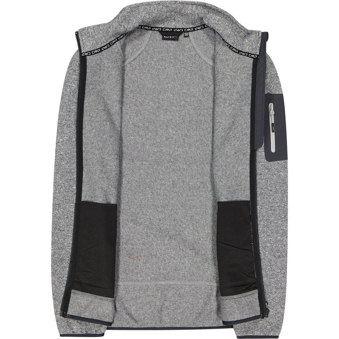 CMP Man Knit Fleece Jacket Fleece 31ZH Ice-Titanio-Nero