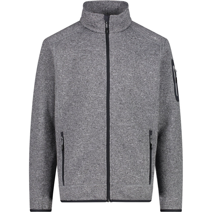 CMP Man Knit Fleece Jacket Fleece 31ZH Ice-Titanio-Nero