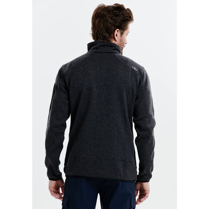 CMP Man Knit Fleece Jacket Fleece 44UE Nero-Glacier