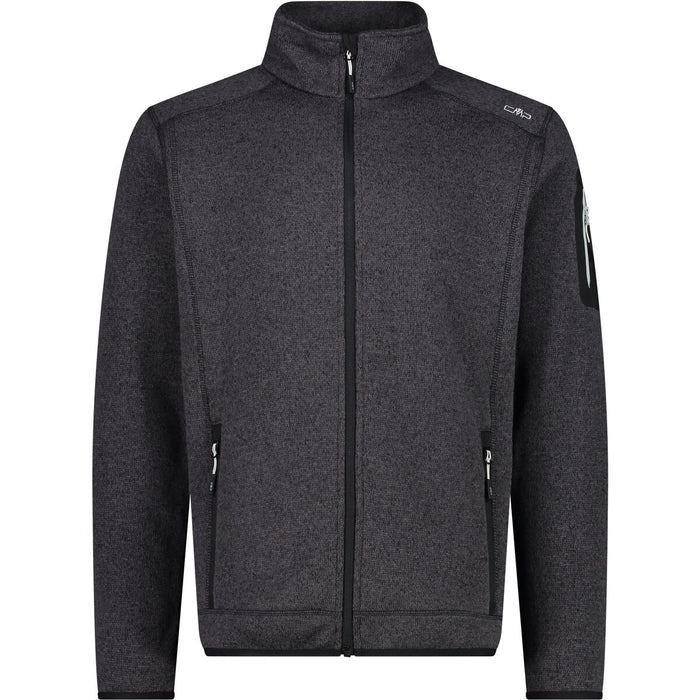 CMP Man Knit Fleece Jacket Fleece 44UE Nero-Glacier