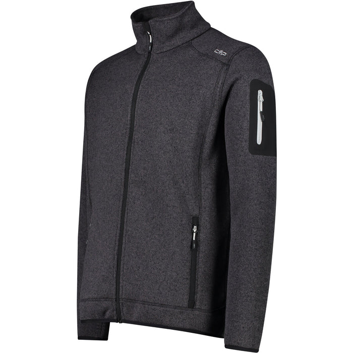 CMP Man Knit Fleece Jacket Fleece 44UE Nero-Glacier