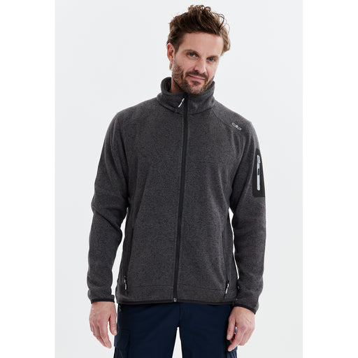 CMP Man Knit Fleece Jacket Fleece 44UE Nero-Glacier