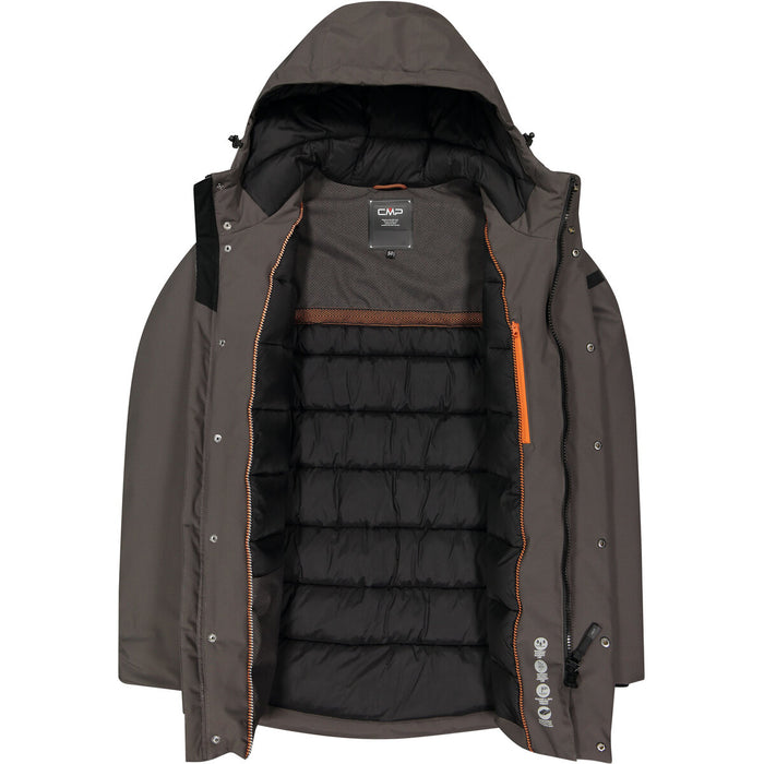 CMP Man Long Jacket Fix Hood Jacket E910 Dust