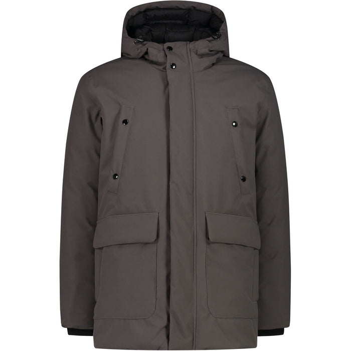 CMP Man Long Jacket Fix Hood Jacket E910 Dust