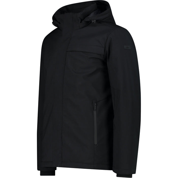 CMP Man Long Jacket Snaps Hood Jacket U901 Nero