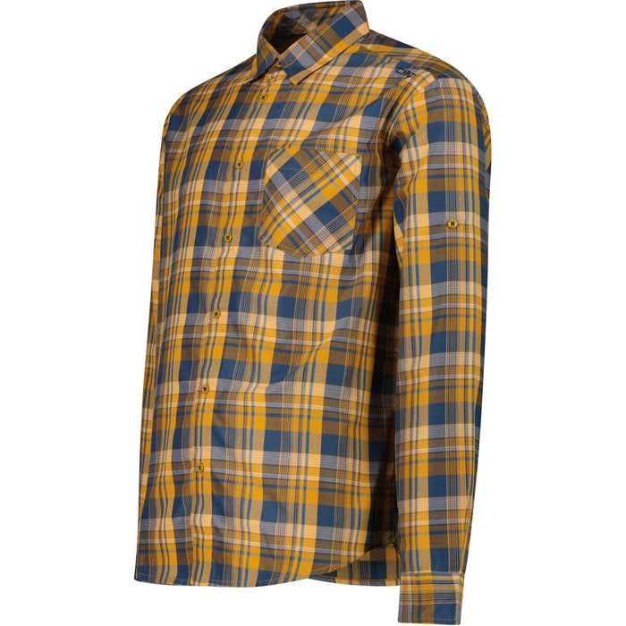 CMP Man Shirt Shirt 14ZV Petroleum-Curcuma-B.Blue