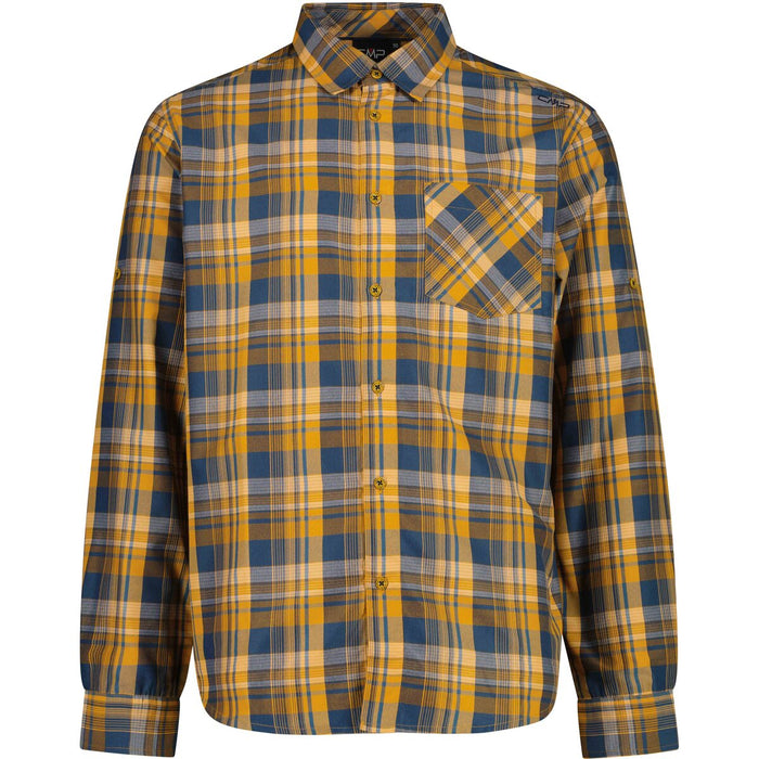CMP Man Shirt Shirt 14ZV Petroleum-Curcuma-B.Blue