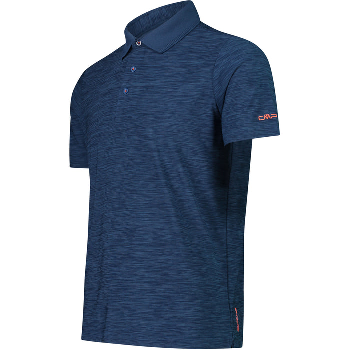 CMP Man Stretch Polo Melange Polo L973 Ocean Mel.