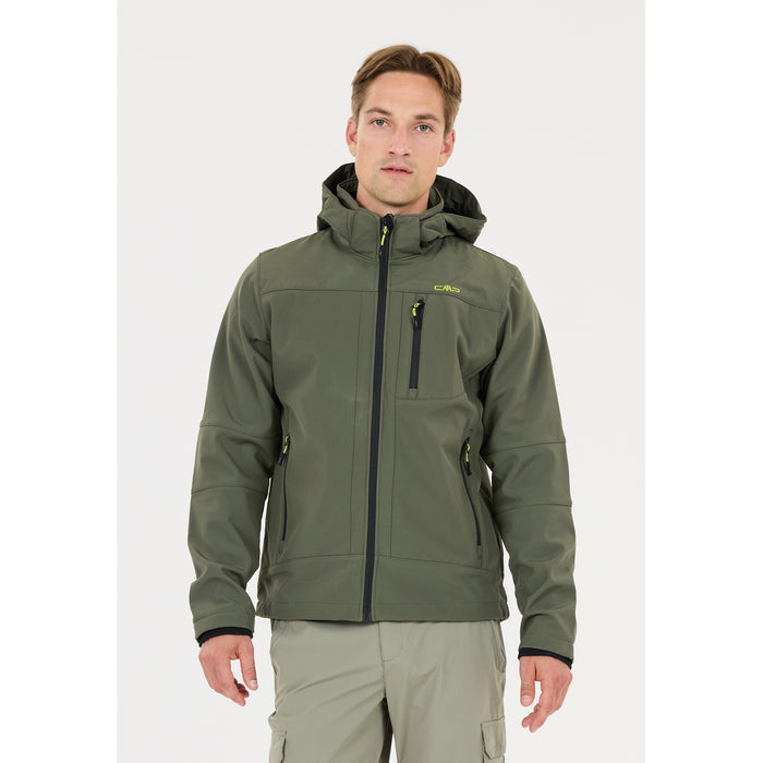 CMP Mens Softshell Jacket Softshell 00EP Oil Green-Nero
