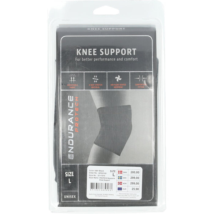 ENDURANCE PROTECH Neoprene Knee Support Protection 1001 Black