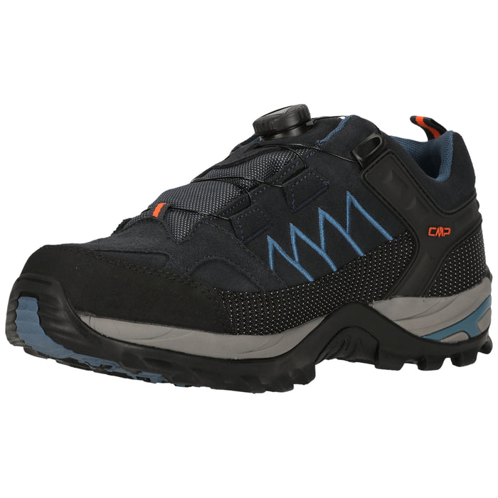 CMP Rigel Low FitGO Trek Shoe WP Leather Shoes 52NU B.Blue-Flash Orange