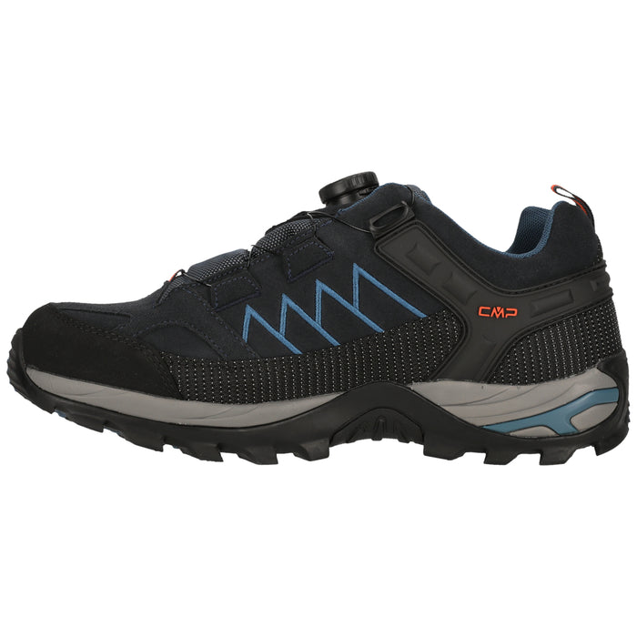 CMP Rigel Low FitGO Trek Shoe WP Leather Shoes 52NU B.Blue-Flash Orange
