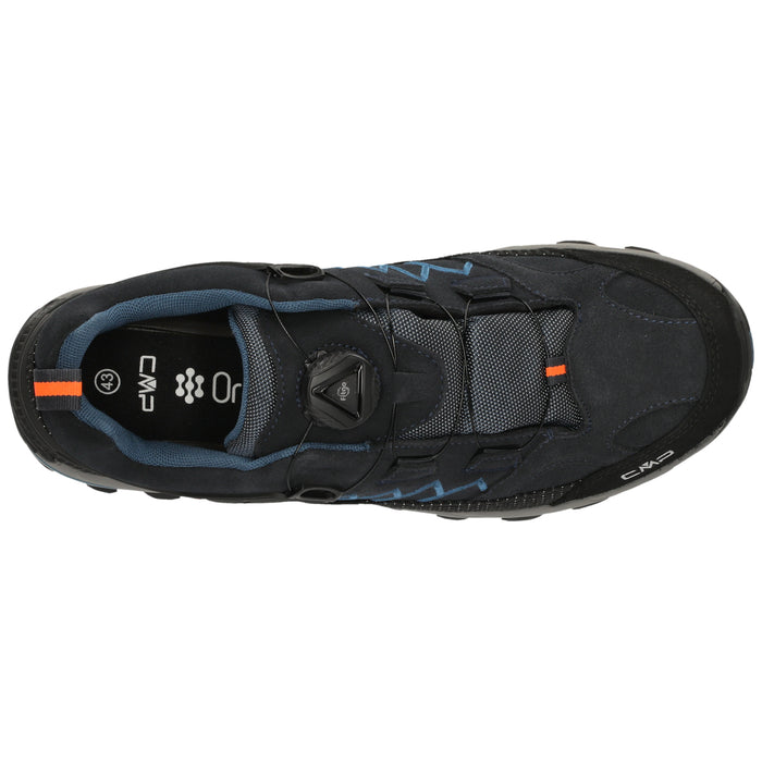 CMP Rigel Low FitGO Trek Shoe WP Leather Shoes 52NU B.Blue-Flash Orange