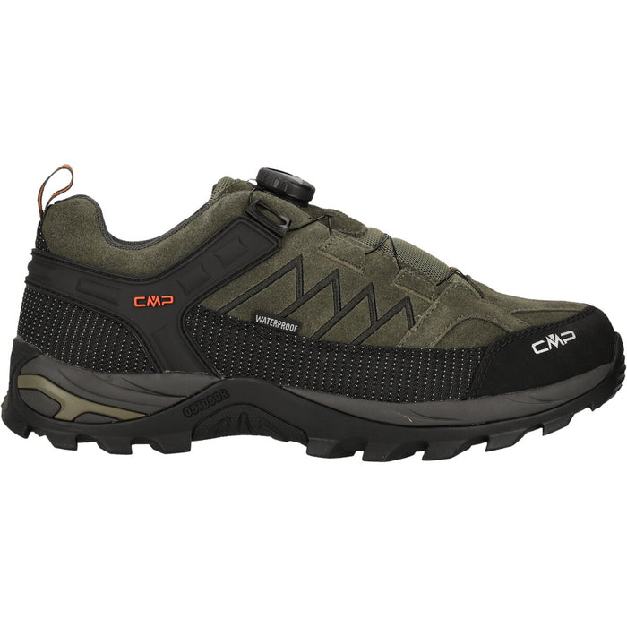 CMP Rigel Low FitGO Trek Shoe WP Leather Shoes 55ES Olive-Flame
