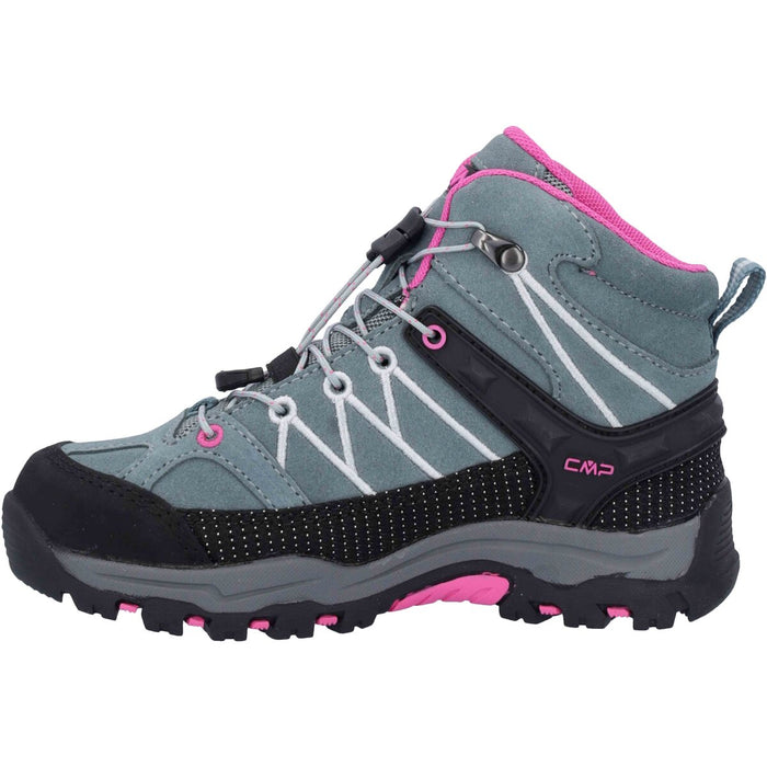 CMP Rigel Mid WP Boot Kids Boots 14EM Mineral Green-Purple Fluo