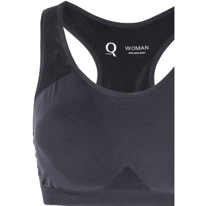 Q SPORTSWEAR Rosa W Medium Support Seamless Bra Sports Bra 1001 Black