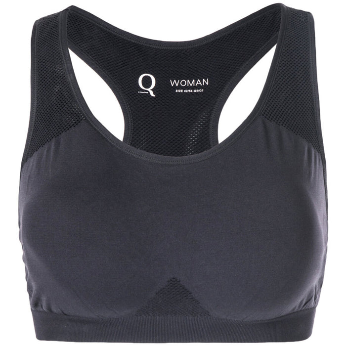 Q SPORTSWEAR Rosa W Medium Support Seamless Bra Sports Bra 1001 Black