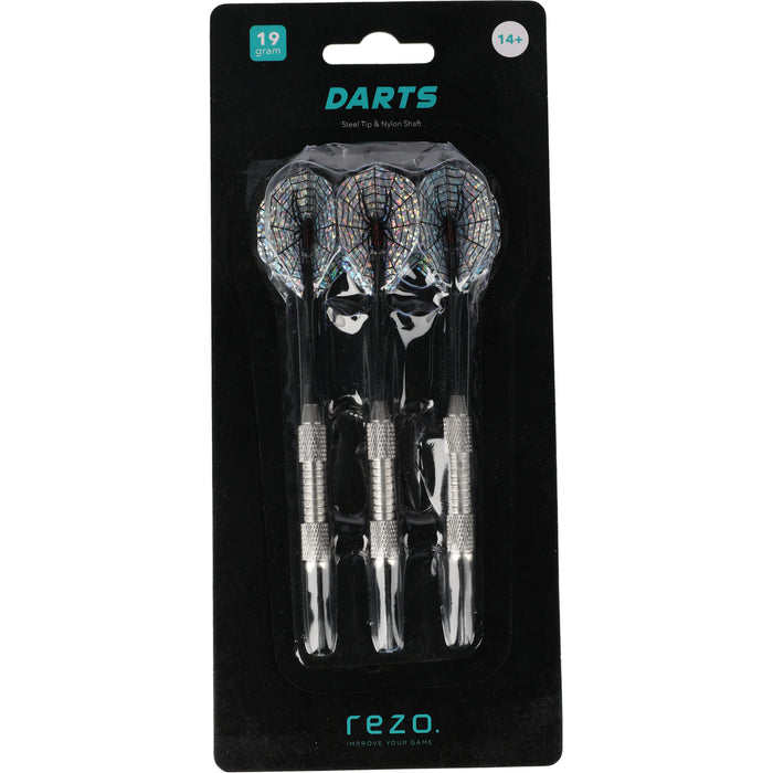 REZO Steel Darts 19g w/ Plastic Shafts 3pcs Accessories 1001A Black