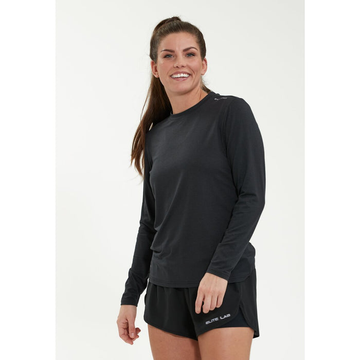 ELITE LAB Sustainable X1 Elite W L/S Tee T-shirt 1111 Black Melange