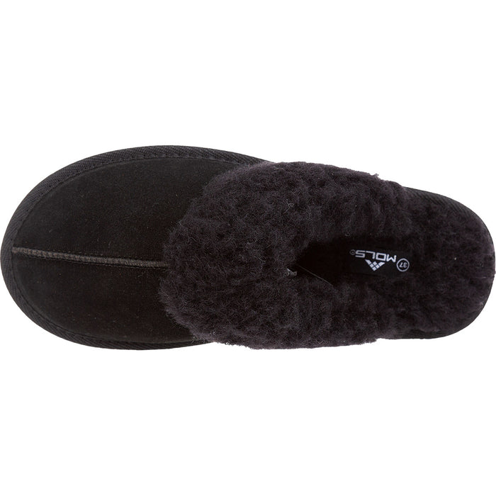 MOLS Tamara W Warm Leather Slipper Shoes 1001 Black
