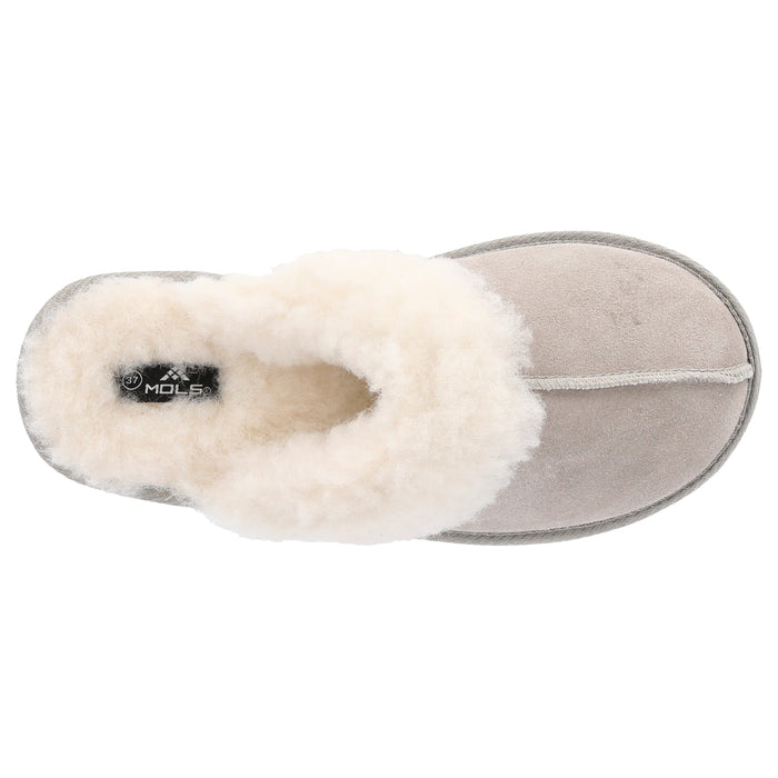 MOLS Tamara W Warm Leather Slipper Shoes 1060 Chateau Gray