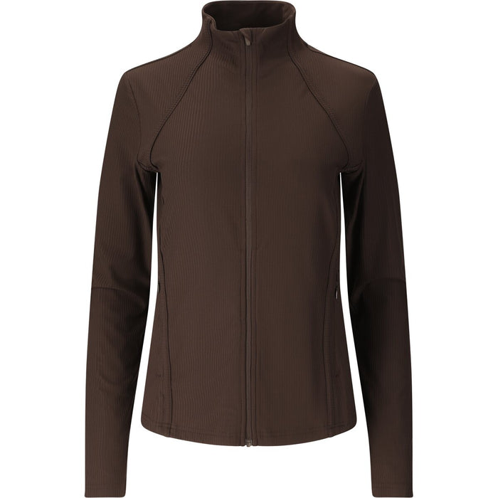 ATHLECIA Thrine W Rib Full Zip Midlayer 1294 Chocolate Torte