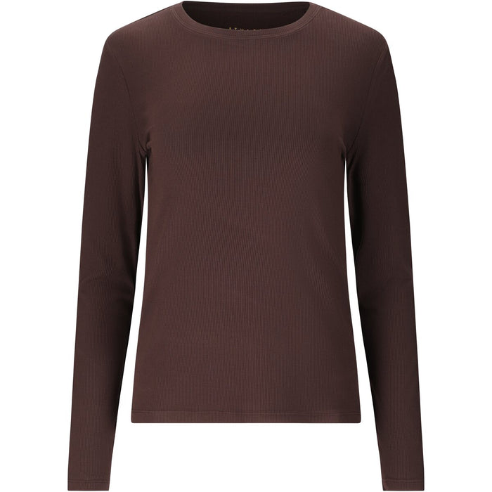 ATHLECIA Tinashe V2 W Rib LS Tee T-shirt 1294 Chocolate Torte