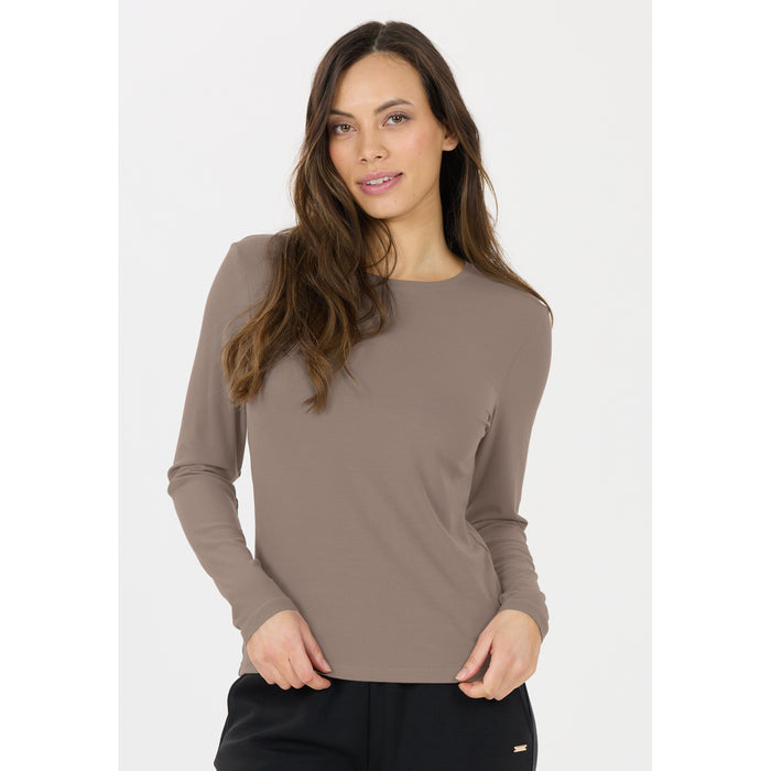 ATHLECIA Tinashe W Rib L/S Tee T-shirt 1292 Greige