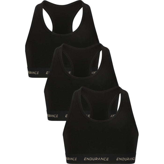 ENDURANCE Vickers Jr. Sports Bra 3-Pack Underwear 1001A Black