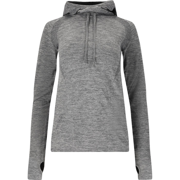 ENDURANCE Vicki W Melange Seamless Hoody Midlayer 1011 Dark Grey Melange
