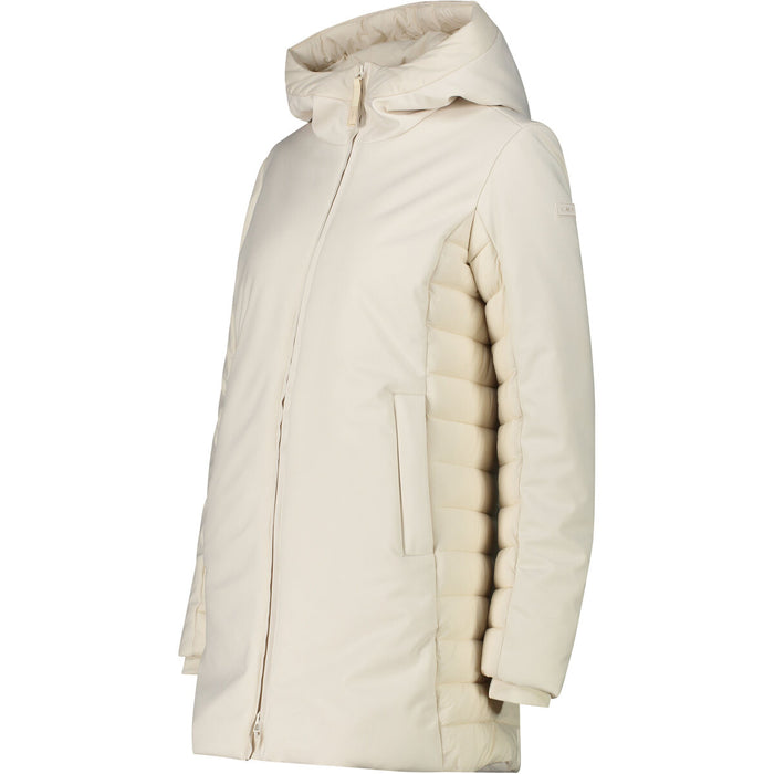 CMP Woman Long Jacket Fix Hood Jacket A238 Vaniglia