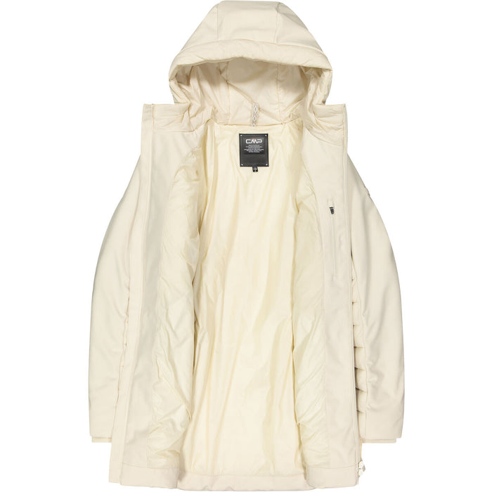 CMP Woman Long Jacket Fix Hood Jacket A238 Vaniglia