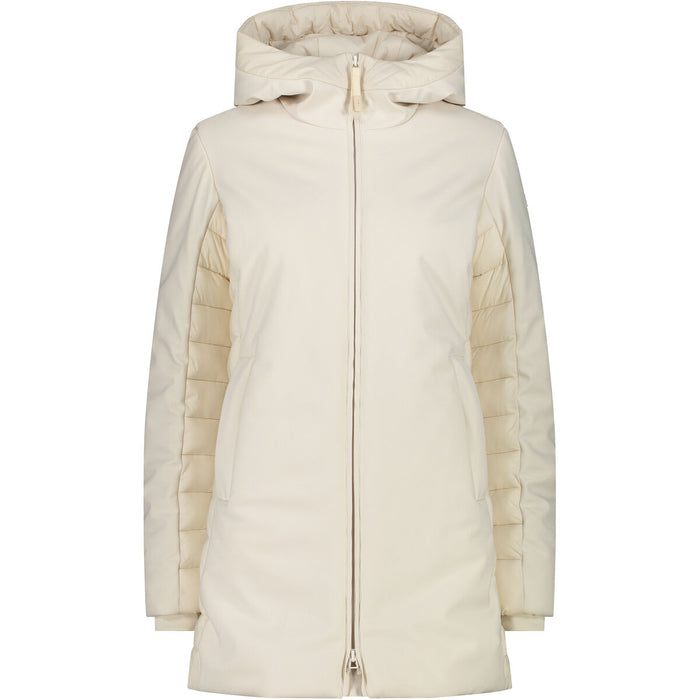 CMP Woman Long Jacket Fix Hood Jacket A238 Vaniglia