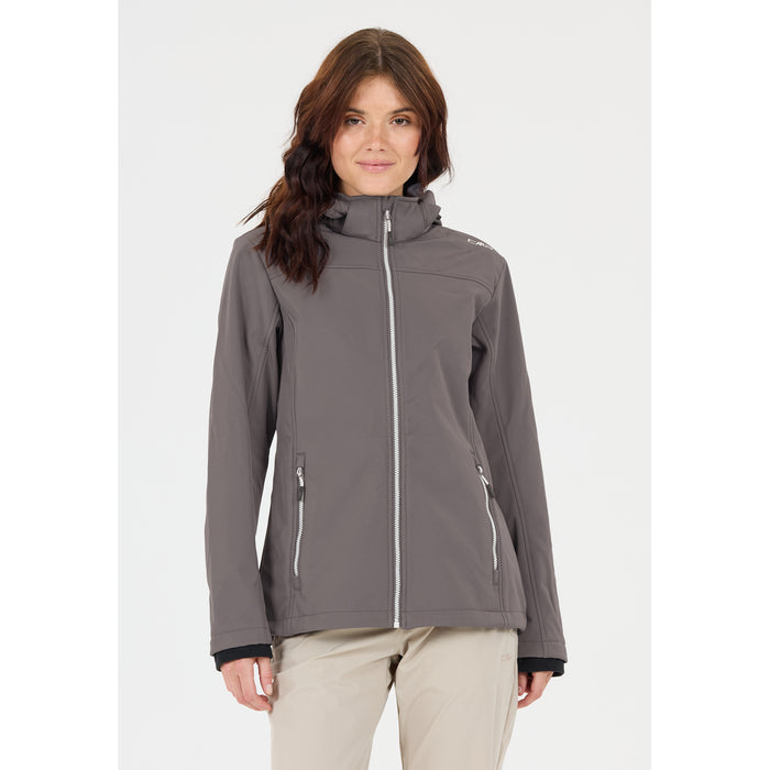 CMP Woman Softshell Jacket Zip Hood Softshell Q955 Terra