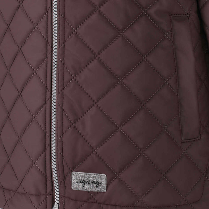 ZIGZAG Stinna PU Coated Quilted Jacket Jacket 4241 Fudge